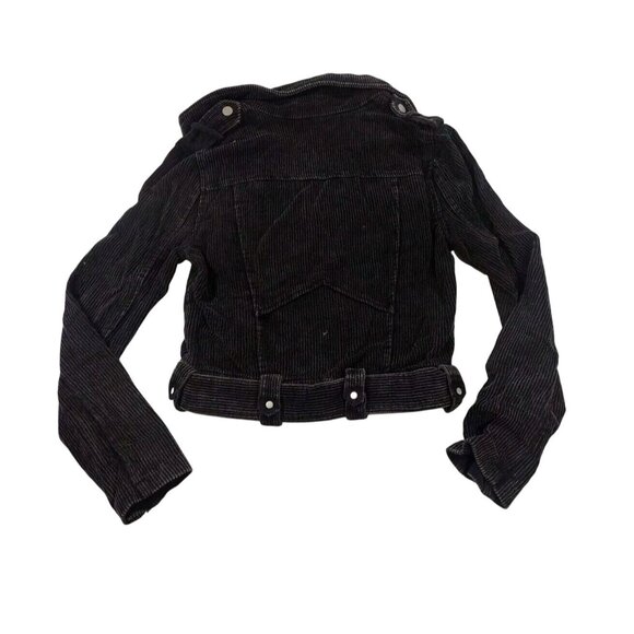 NWT VICI X FATE Womens Black Corduroy Belted Moto Jacket Sz XS Utility Y2K Biker - Picture 6 of 10